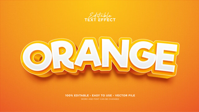 Orange text effect, editable fresh text effect
