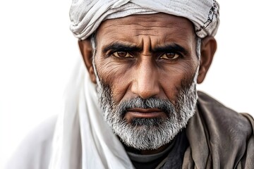 Portrait Of A Middle Easter Man Wearing A Shemagh Headscarf