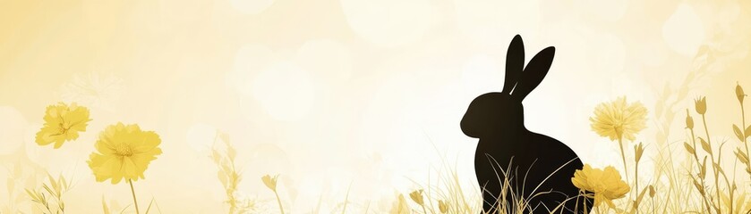 Whimsical Easter Bunny in a Minimalist Garden