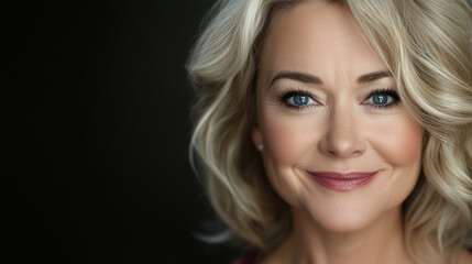 Fototapeta premium Blond Woman with Blue Eyes and Smile