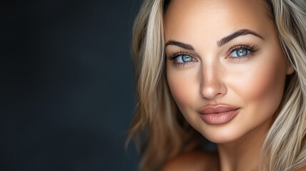 Fototapeta premium Blond Woman with Blue Eyes and Smile