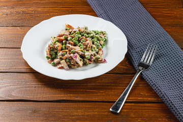 Colorful Christmas tree lights in a festive forest background