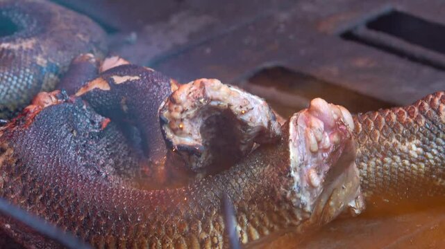 Wet markets. Food tastes disgusting to European. But it's poor country. They eat everything here, including rare animal species. Providing population normal food global problem. Fried regal pythons. I