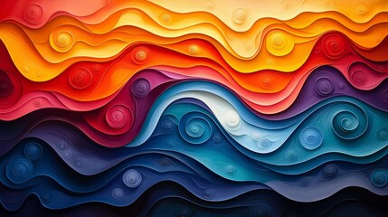 Obraz premium An abstract representation of a sweet treat, colorful and playful, swirling lines and shapes, artistic style, modern design