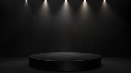 Dark Minimalist Stage with Spotlights