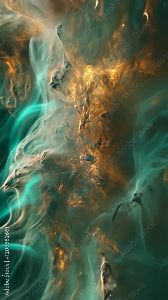 Wall mural Cosmic explosion of colors in a swirling nebula showcasing intricate patterns and vibrant hues in deep space
