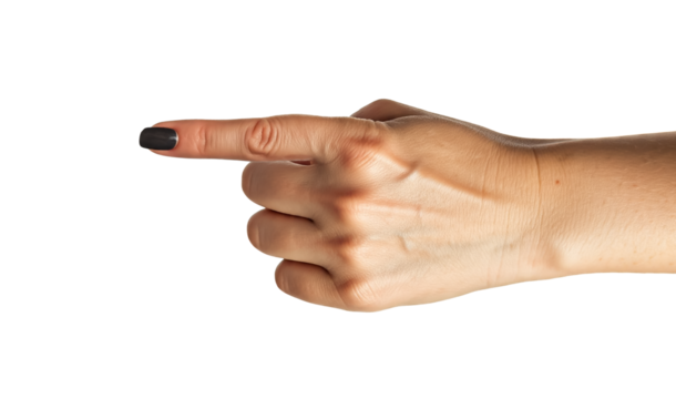 Female hand isolated on a white background.