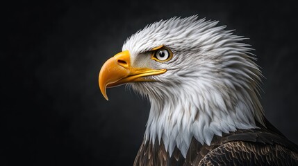 Fototapeta premium Majestic Bald Eagle Portrait: A Close-Up of American Royalty