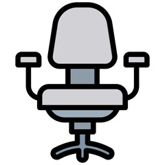 Chair Outline Color Icon