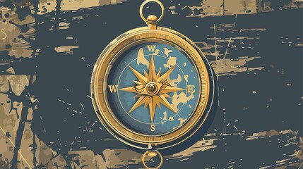 Antique Compass Icon Transparent Vector Isolated Flat V
