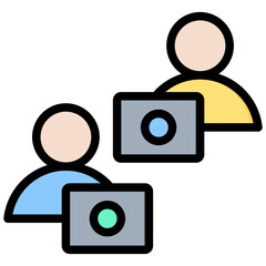 Colleague Outline Color Icon