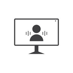 Monitor showing a persons online profile