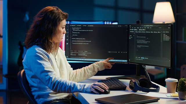 Happy admin in home office satisfied after futureproofing company network from downtimes and unexpected system failures. Smiling IT expert pleased after managing to increase data security, camera A