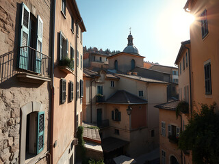 European city old town view