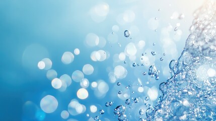 Crystal Clear Water Splashes: A Refreshing Blue Symphony