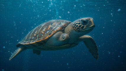 Fototapeta premium sea turtle swimming in water