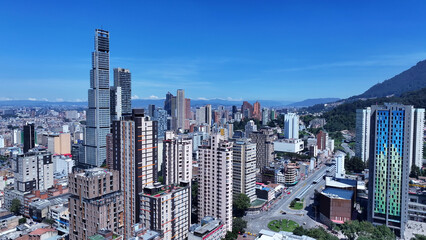 Bogota Skyline At Bogota In District Capital Colombia. High Rise Buildings Landscape. Financial District. Bogota At District Capital Colombia. Downtown City. Urban Outdoor.