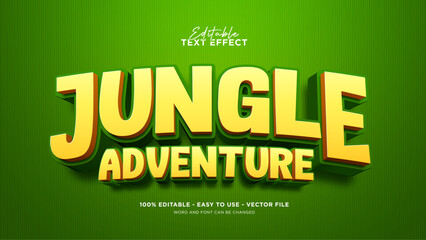 Jungle adventure text effect, editable cartoon games text effect