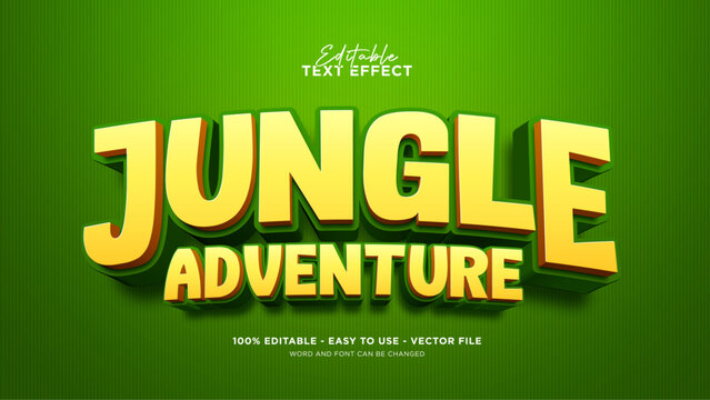Jungle adventure text effect, editable cartoon games text effect