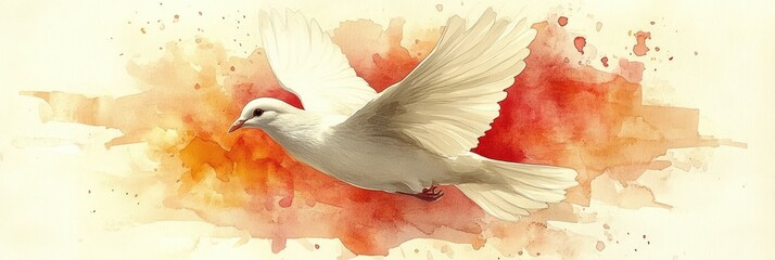 All Saints Day Calligraphic Design with Dove and Watercolor Background for Celebration and Reflection