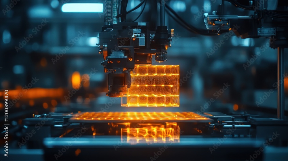 Poster advanced manufacturing process: high-tech robotic precision in action
