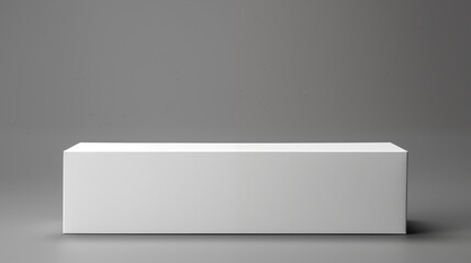 Bo&icirc;te blanche en carton pos&eacute; sur un fond neutre. Mock-up pour marque, entreprise. Objet, colis, emballage. Commerce, entrep&ocirc;t. Pour conception et cr&eacute;ation graphique.