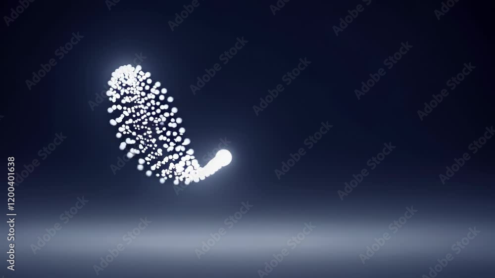 Aufkleber abstract cluster of glowing white particles forming a dynamic arc on a dark gradient background.