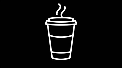 Hot Coffee in Paper Cup Icon Transparent Vector Isolate