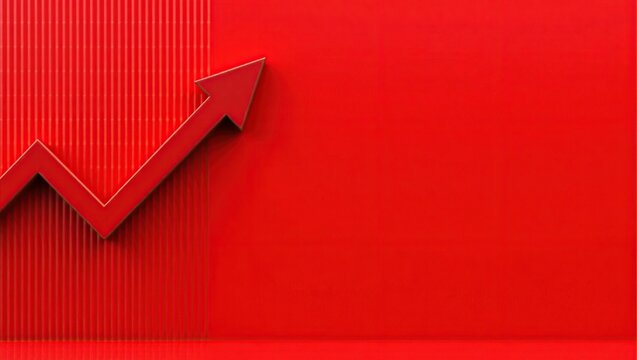 Glossy red arrow with a sharp, angular tip, evoking a sense of urgency and alarm.