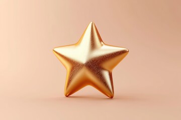 Obraz premium Gold Star Rating Review Premium Icon for Success Feedback and Customer Satisfaction Experience in 3D Design