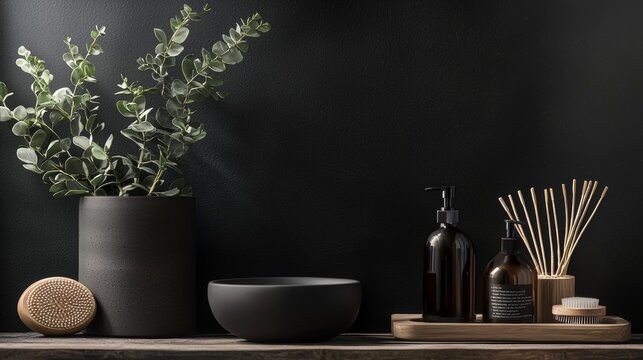 Modern minimalist black kitchenware set