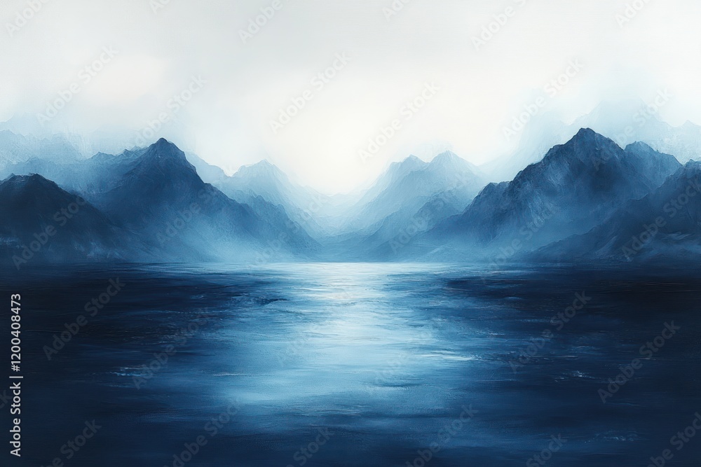 Poster minimalist deep blue abstract background for display studio design