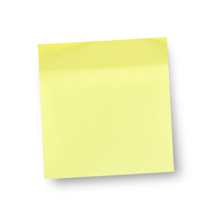 Blank yellow sticky paper note. isolated on transparent background