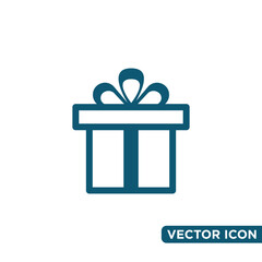 Minimalist Gift Box Icon Design Template