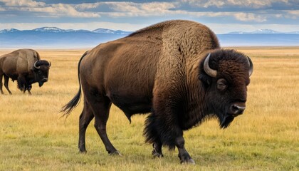 american bison in park national park