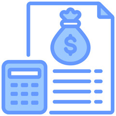 Budgeting Blue Icon