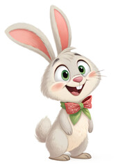 happy easter bunny isolated on transparent background png