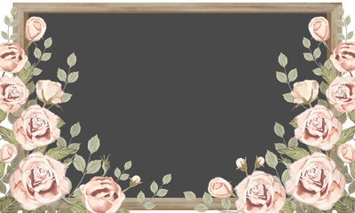 黒板と薔薇のフレーム