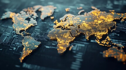 Create an 8k smooth, photorealistic image of a world map where the continents are formed from layered