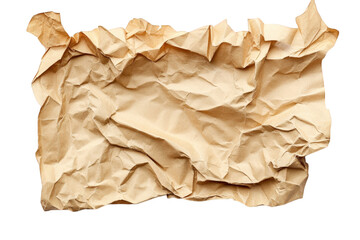Obraz premium crumpled piece of brown paper. showcasing its textured surface and irregular folds it serves as a background or design element. often used in various creative projects to add a rustic or vintage feel