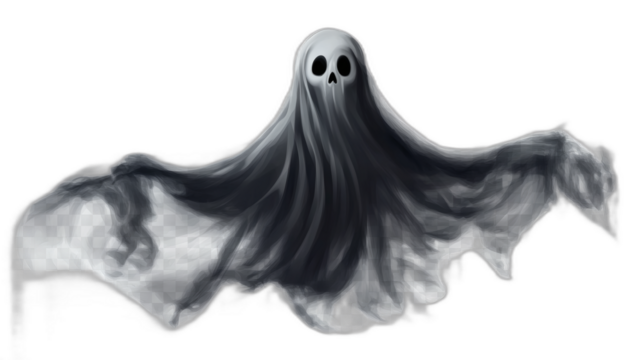 Halloween Ghost isolated on white transparent background