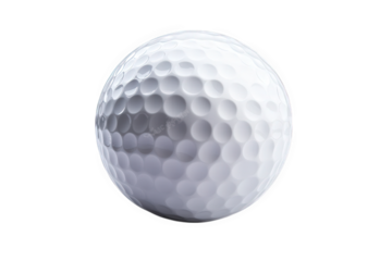 close-up of a white golf ball. showcasing its dimpled surface. which is designed to enhance aerodynamics and control during play the ball is set against a plain white background. emphasizing its shape