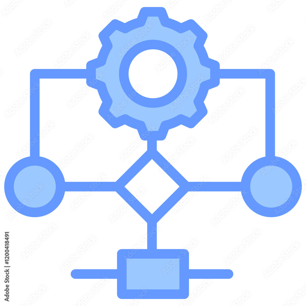 Poster algorithm blue icon