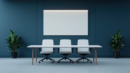 Modern Minimalistic Conference Room with Stylish Office Furniture