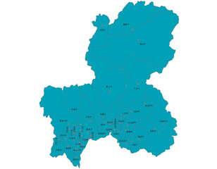 岐阜県　グリーン　地図　斑点　イラスト