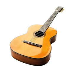 Fototapeta premium beautifully crafted acoustic guitar. showcasing its smooth wooden surface and elegant design this instrument is often used for music-making. providing a warm tone suitable for various genres its aesth