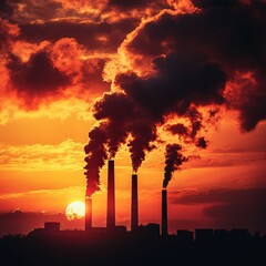 Obraz premium Air we breathe poisoned by harmful emissions, super lifelike