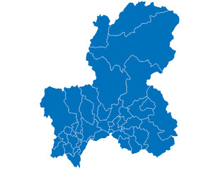 岐阜県　ブルー　地図　イラスト