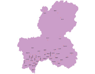 岐阜県　紫　地図　斑点　イラスト