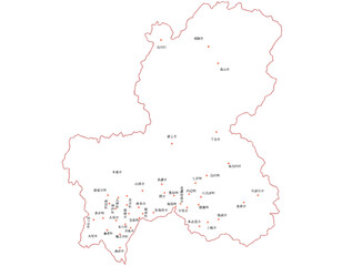 岐阜県　白　地図　斑点　イラスト